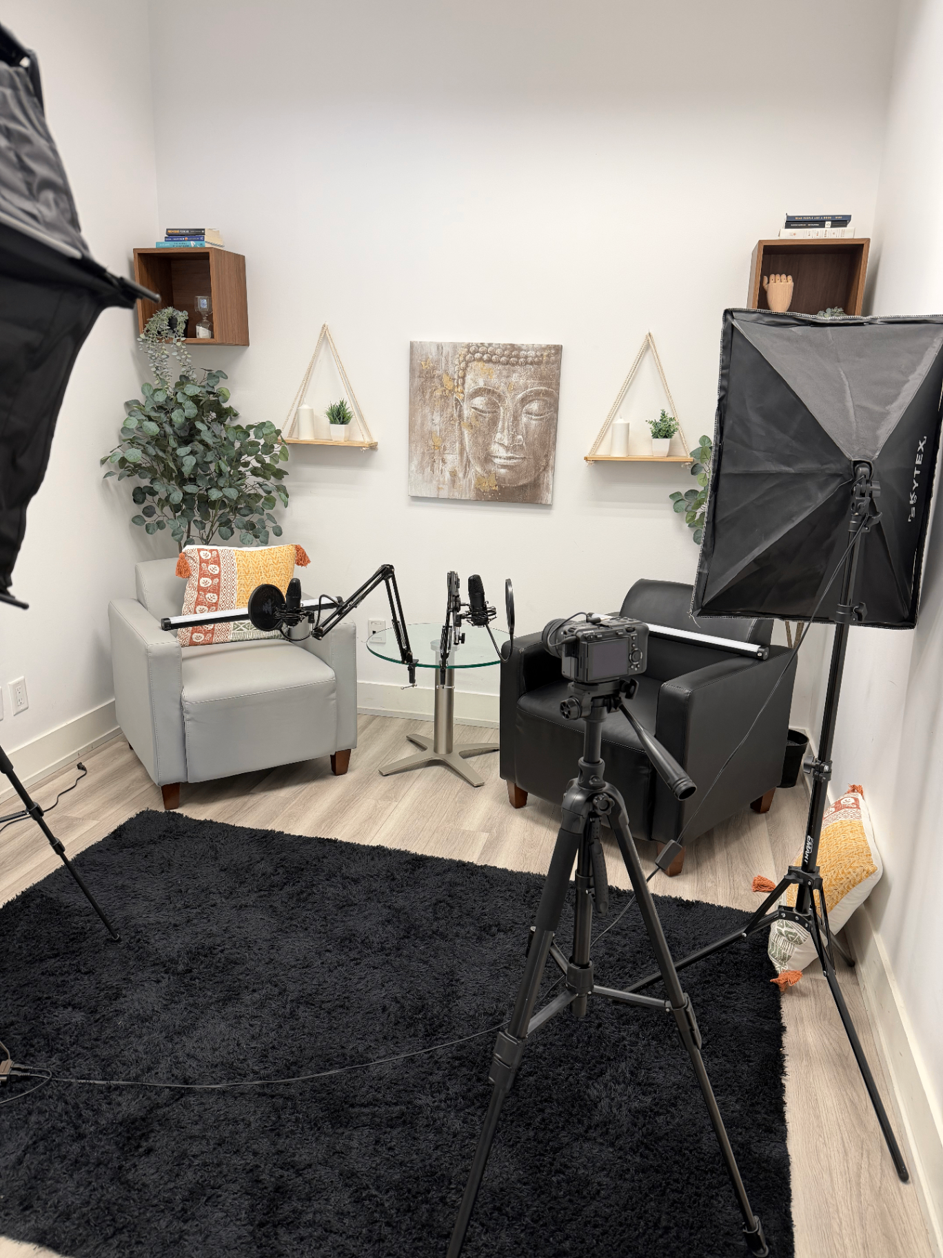 Next Up Marketing in-house creative studio with professional podcast and video setup